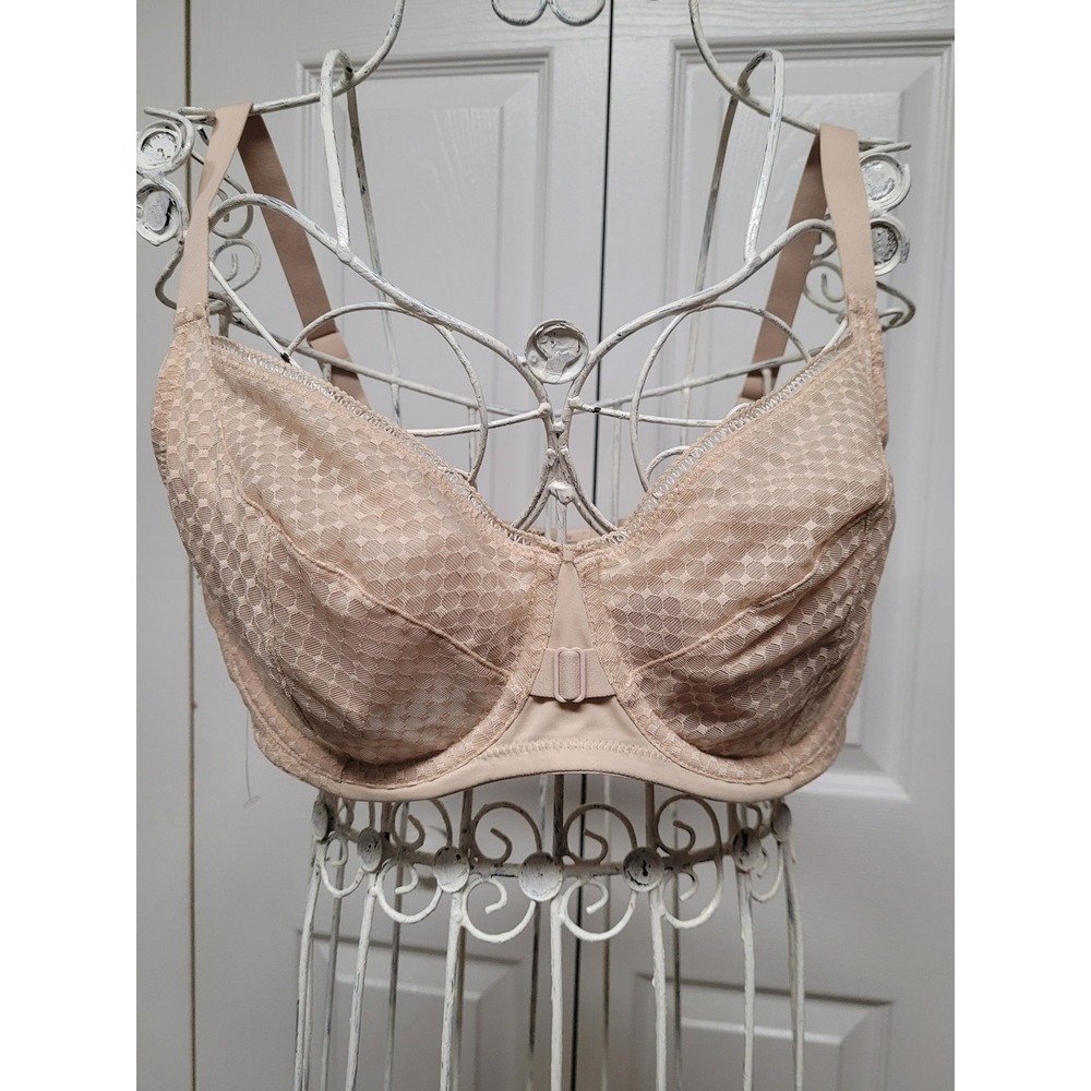 Playtex‎ 18 Hour 4713 Honeycomb Mesh Unlined Underwire Bra Beige Nude 38C